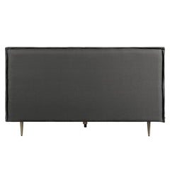 Metis Queen Bed - Gray Top Grain Leather