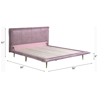 Metis Eastern King Bed - Pink Top Grain Leather
