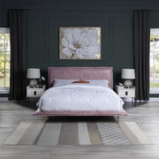 Metis Eastern King Bed - Pink Top Grain Leather