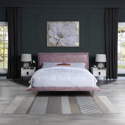 Metis Eastern King Bed - Pink Top Grain Leather