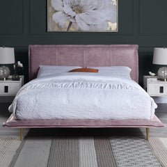 Metis Queen Bed - Pink Top Grain Leather
