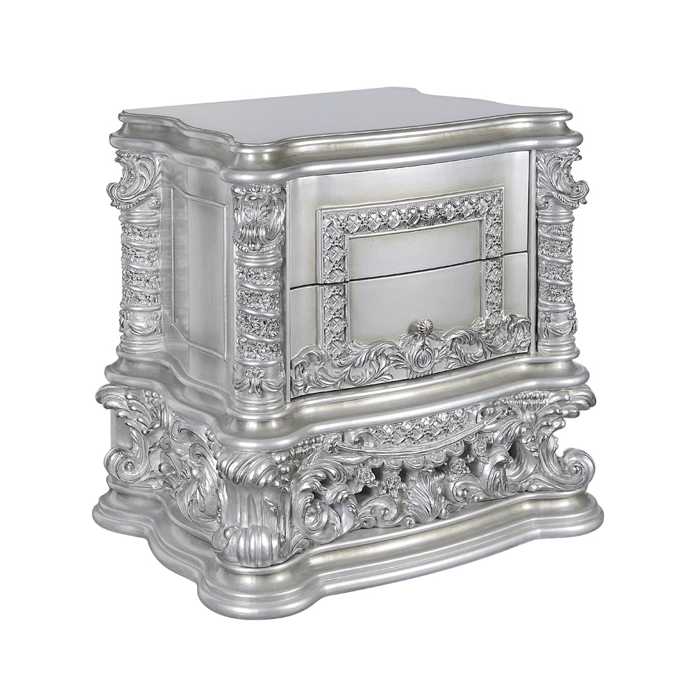 Valkyrie 32"H Antique Platinum Nightstand