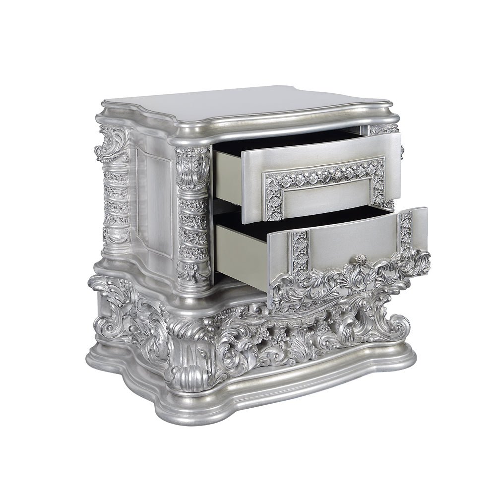 Valkyrie 32"H Antique Platinum Nightstand