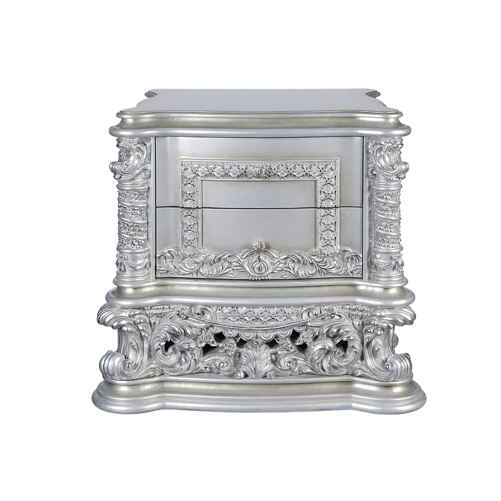 Valkyrie 32"H Antique Platinum Nightstand
