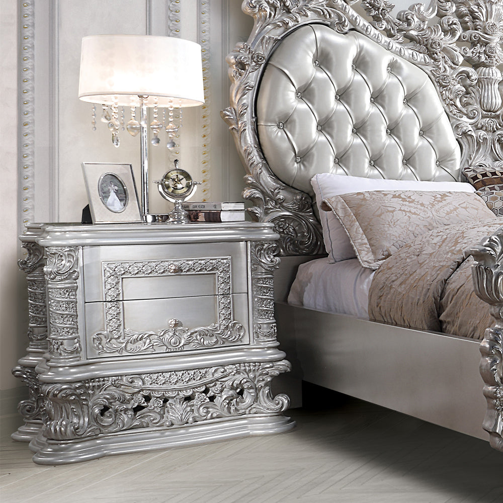 Valkyrie 32"H Antique Platinum Nightstand