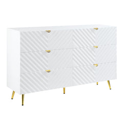 Gaines Dresser - White High Gloss (55"W x 18"D x 34"H)