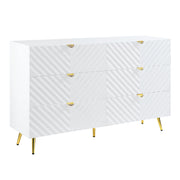 Gaines Dresser - White High Gloss (55"W x 18"D x 34"H)