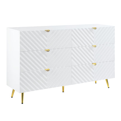 Gaines Dresser - White High Gloss (55"W x 18"D x 34"H)