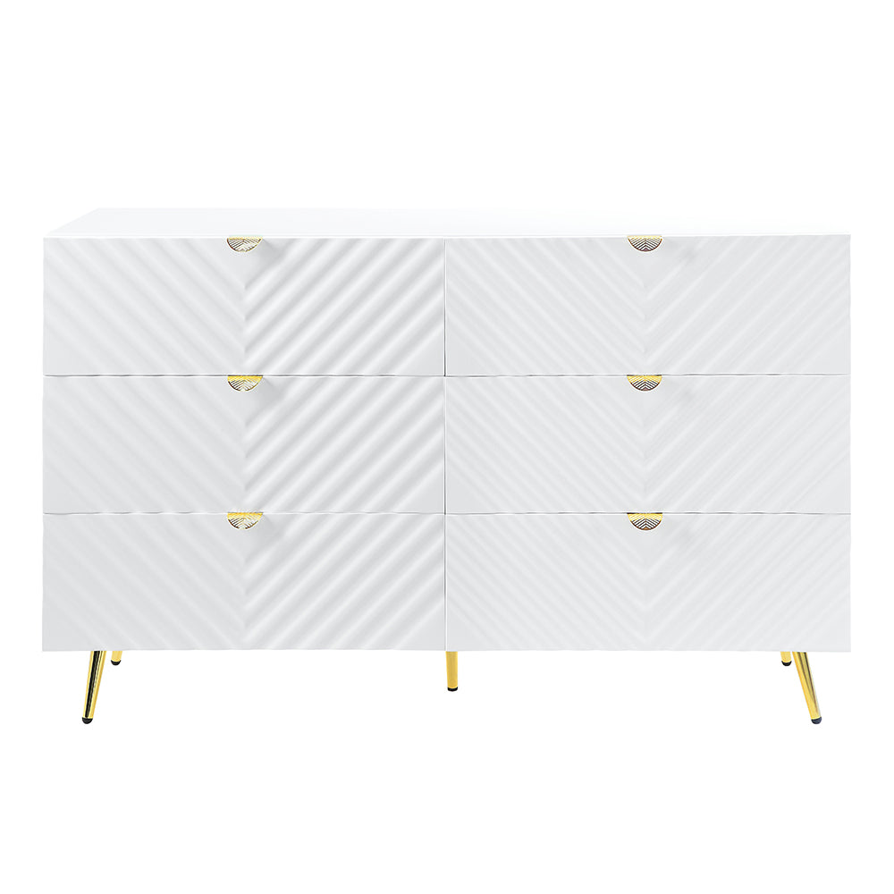 Gaines Dresser - White High Gloss (55"W x 18"D x 34"H)