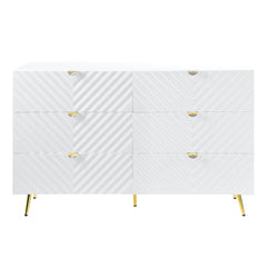 Gaines Dresser - White High Gloss (55"W x 18"D x 34"H)