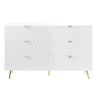 Gaines Dresser - White High Gloss (55"W x 18"D x 34"H)