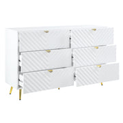 Gaines Dresser - White High Gloss (55"W x 18"D x 34"H)