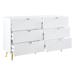 Gaines Dresser - White High Gloss (55"W x 18"D x 34"H)
