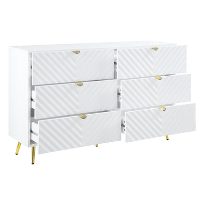 Gaines Dresser - White High Gloss (55"W x 18"D x 34"H)