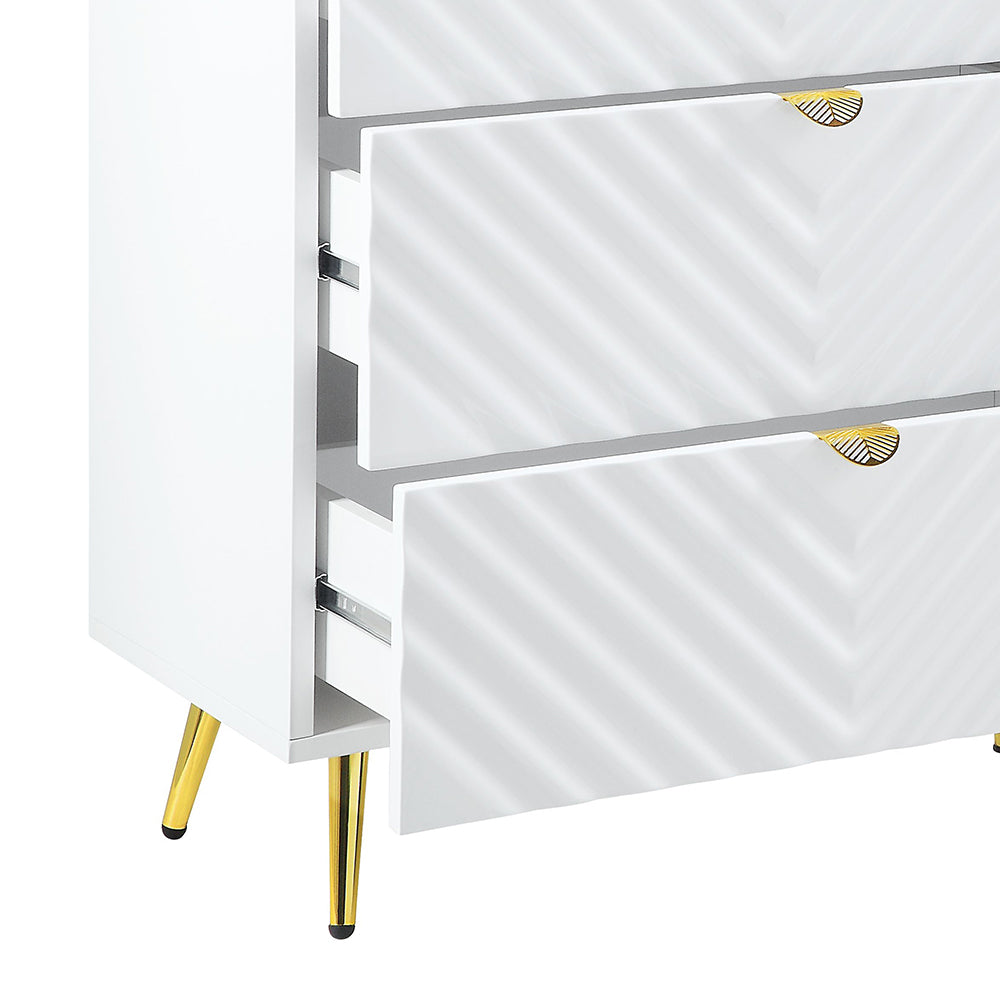 Gaines Dresser - White High Gloss (55"W x 18"D x 34"H)