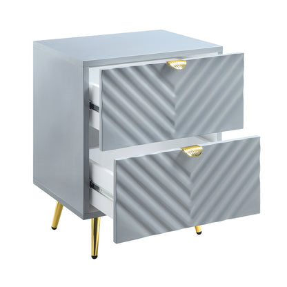 Mesita de noche Gaines de 25" de alto y 2 cajones