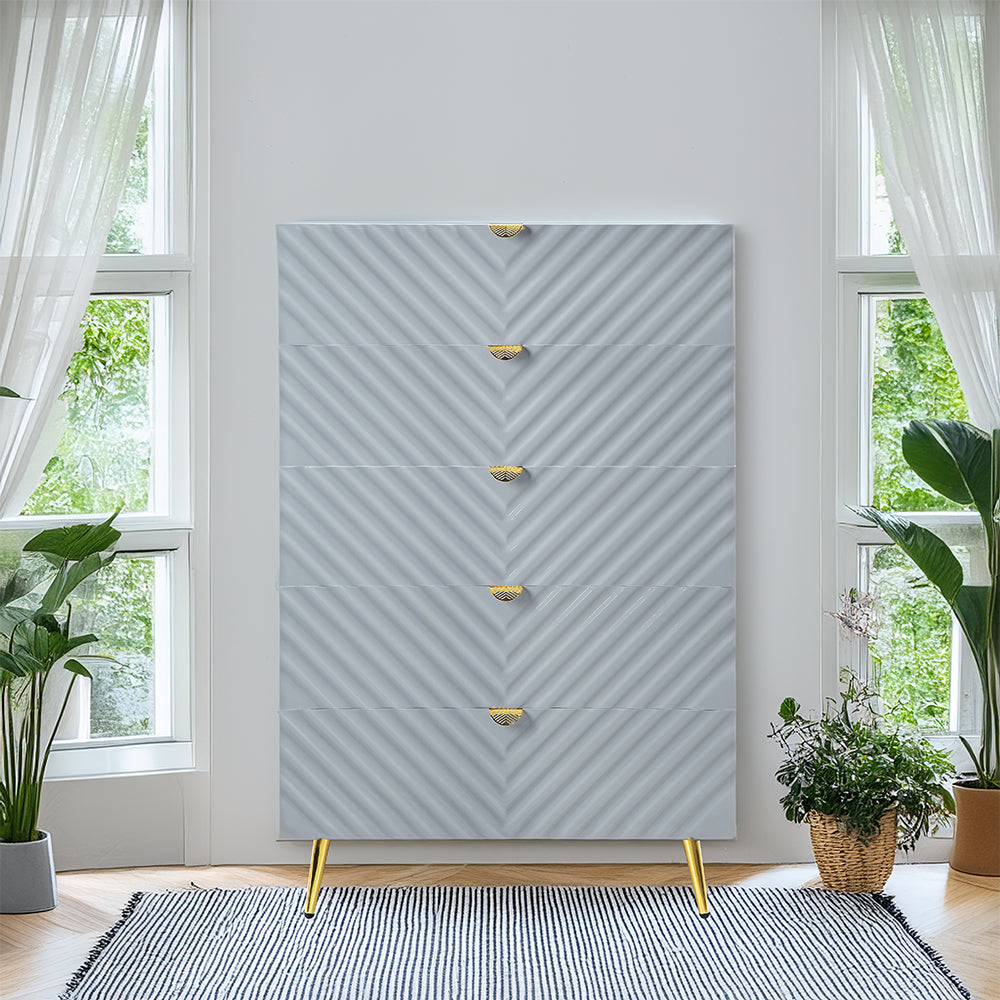 Gaines Chest - Gray High Gloss Finish