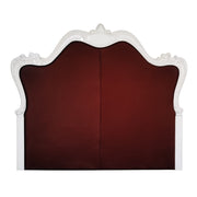 Versailles II Queen Bed - Vintage Gray Leatherette & Bone White