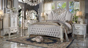 Cama Vendome tapizada con cabecero y pie de cama capitoné