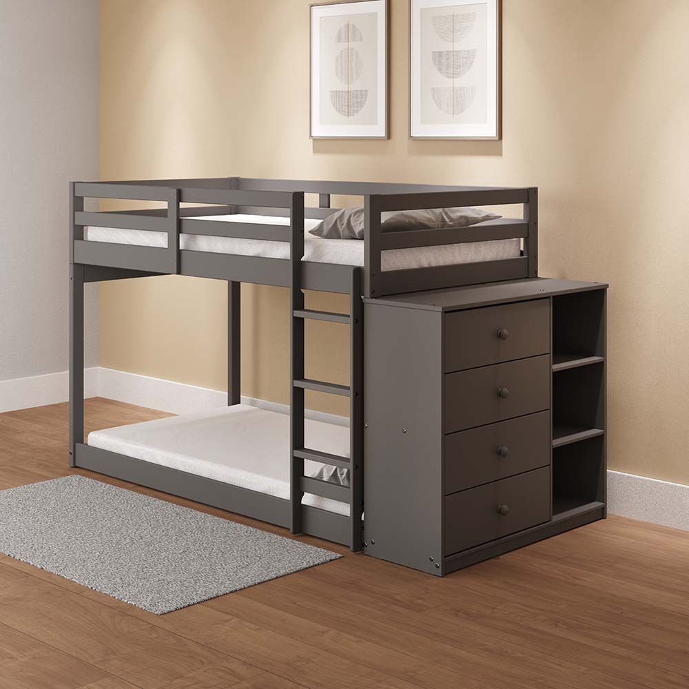 Gaston 4 Drawers Bunk Bed (T/T) with 4 Drawers & 3 Compartments