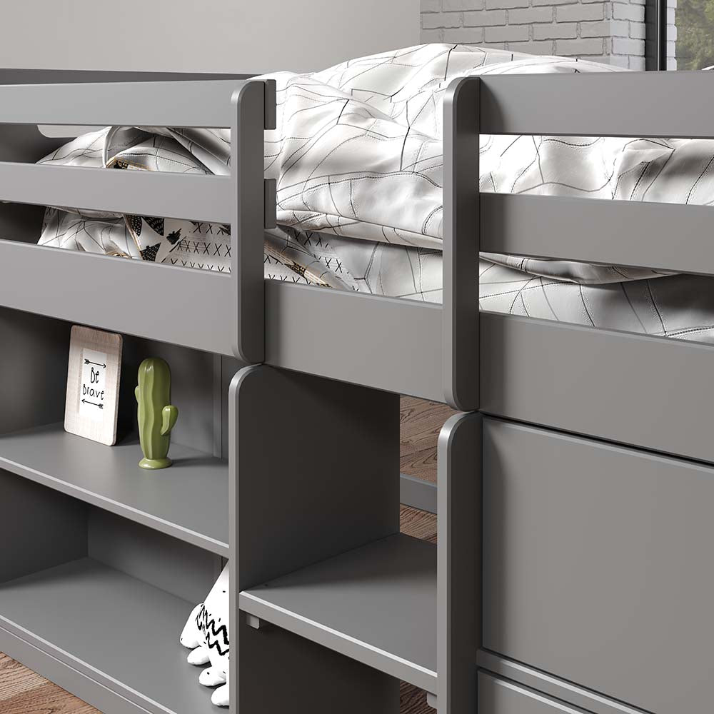 Fabiana Twin Loft Bed 2 Drawers Twin Loft Bed with Storage