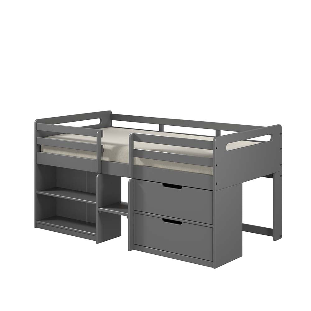 Fabiana Twin Loft Bed 2 Drawers Twin Loft Bed with Storage