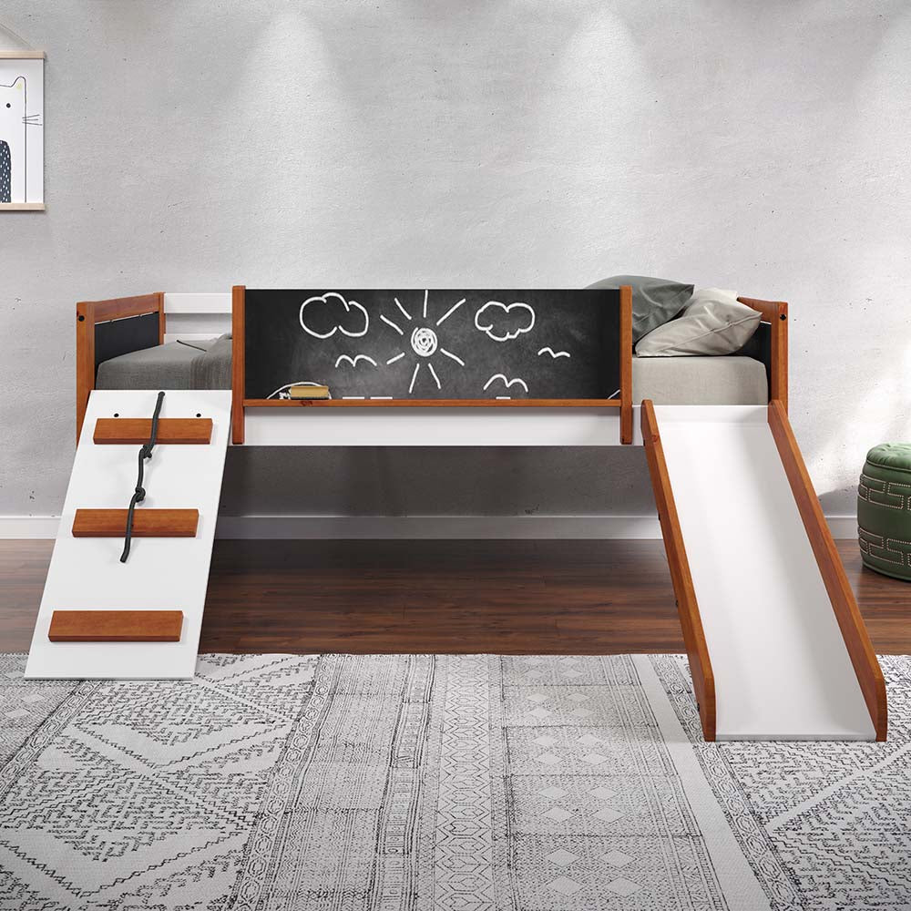 Cama alta doble de madera maciza para adolescentes Aurea