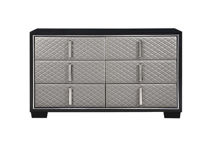 Nicola 65" Black 6-Drawer Dresser