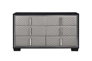 Nicola 65" Black 6-Drawer Dresser