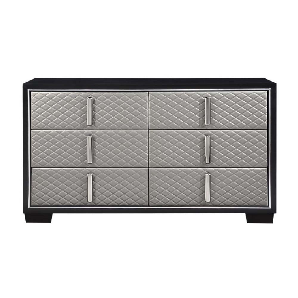 Nicola 65" Black 6-Drawer Dresser