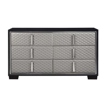 Nicola 65" Black 6-Drawer Dresser