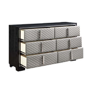 Nicola 65" Black 6-Drawer Dresser
