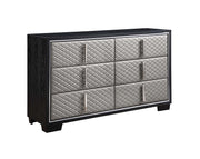 Nicola 65" Black 6-Drawer Dresser