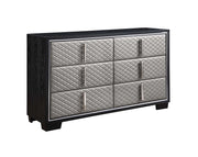Nicola 65" Black 6-Drawer Dresser