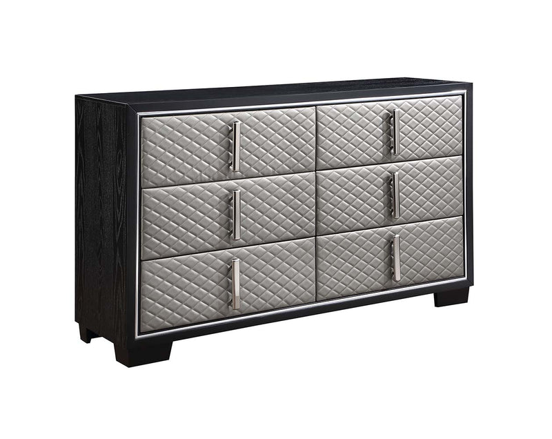 Nicola 65" Black 6-Drawer Dresser