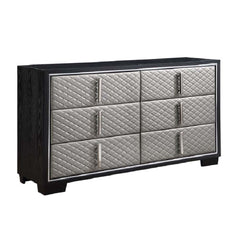 Nicola 65" Black 6-Drawer Dresser