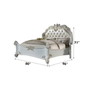Vendome Queen Bed - Leatherette & Antique Pearl
