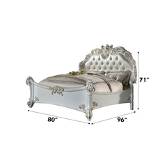 Vendome Queen Bed - Leatherette & Antique Pearl