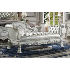 Banco Dresden de 198 cm de largo con asiento y brazos capitoné con botones