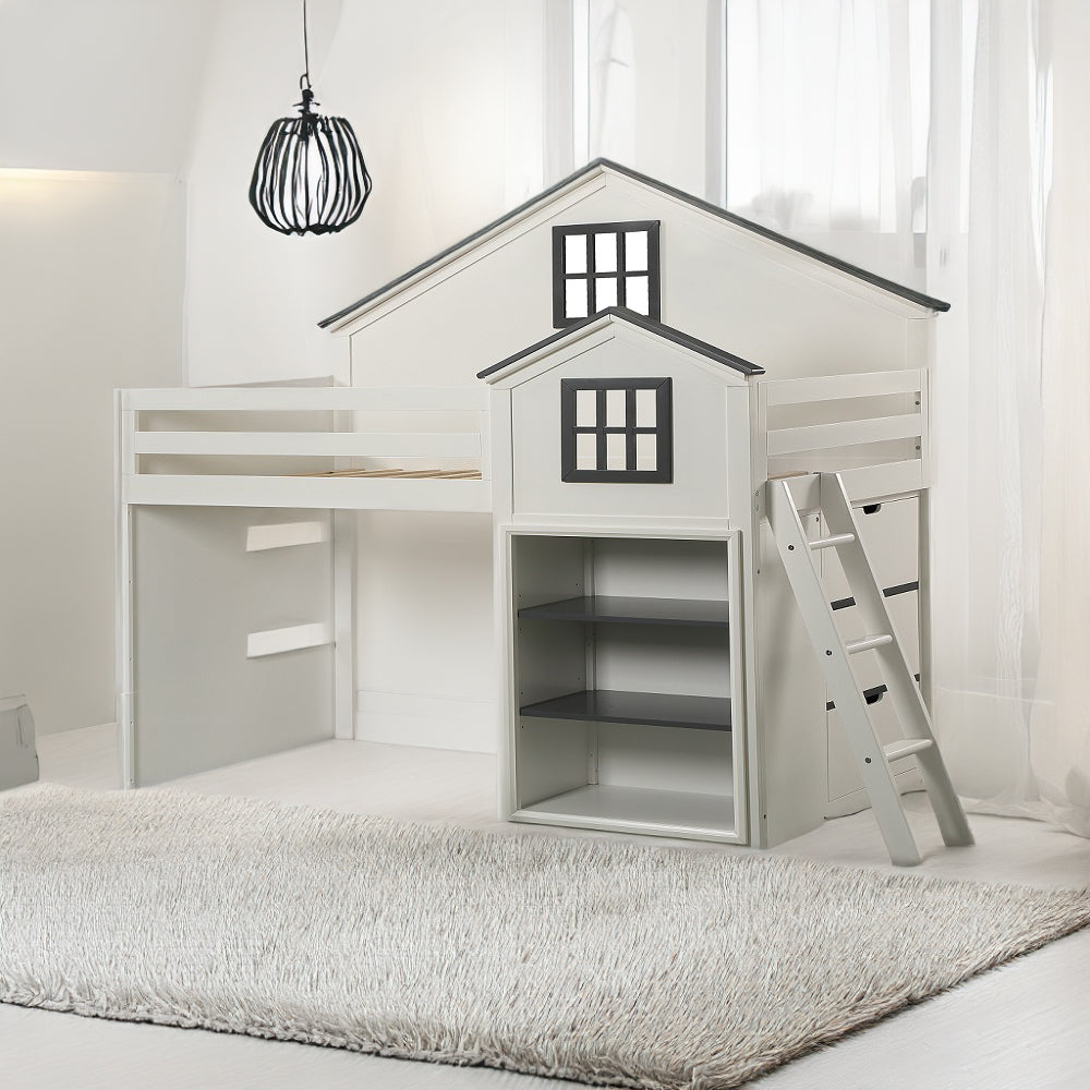 Cama alta con forma de casa Ratana