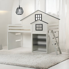 Cama alta con forma de casa Ratana