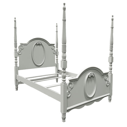 Cama adolescente Flora de madera maciza con dosel