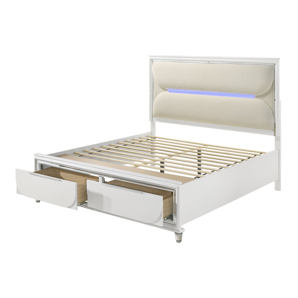 Tarian Queen Bed W/LED & Storage
