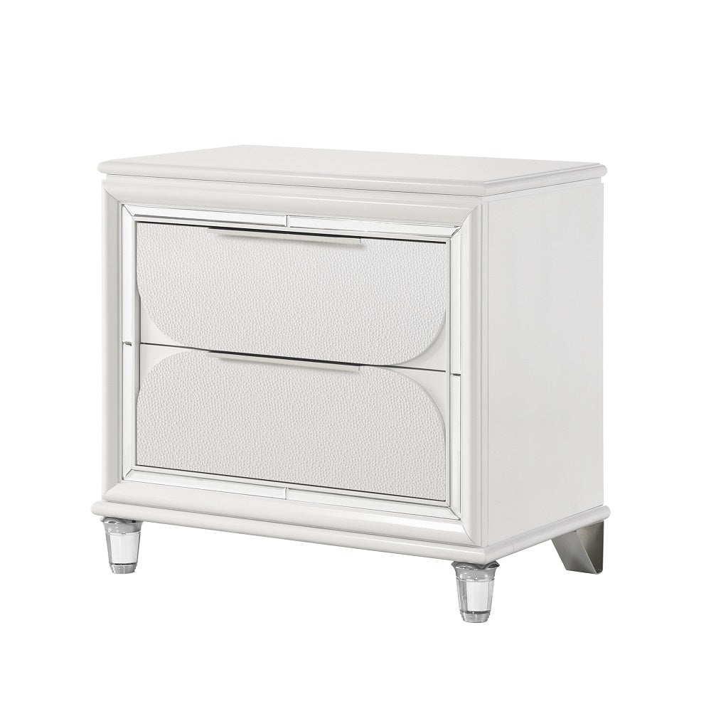 Tarian 29"H Pearl White Nightstand