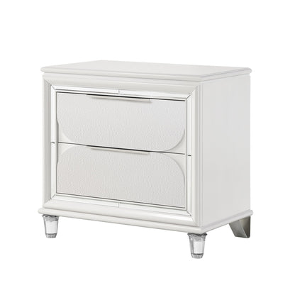 Tarian 29"H Pearl White Nightstand