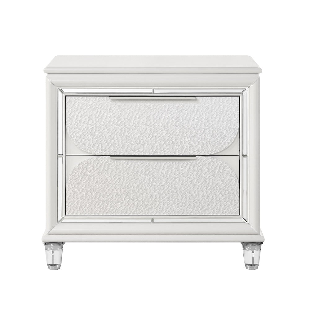 Tarian 29"H Pearl White Nightstand