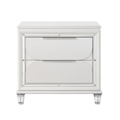 Tarian 29"H Pearl White Nightstand