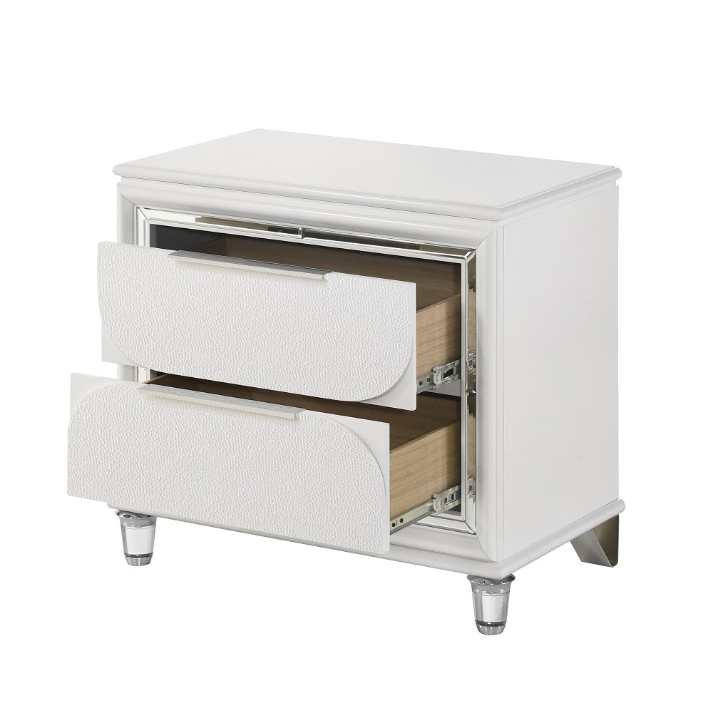 Tarian 29"H Pearl White Nightstand