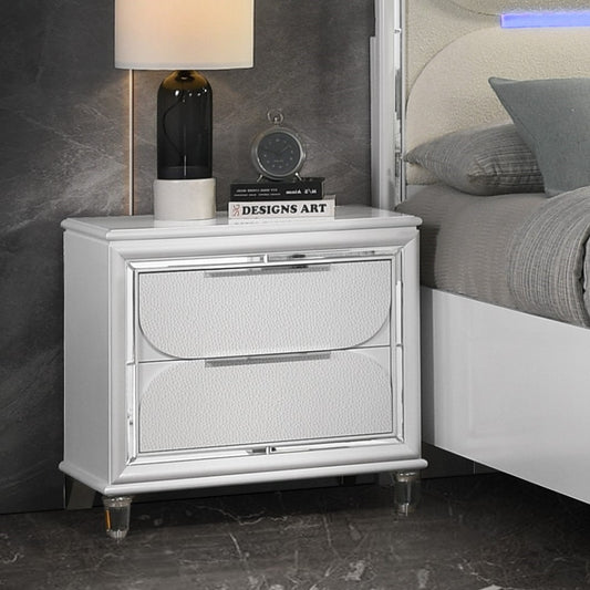 Tarian 29"H Pearl White Nightstand