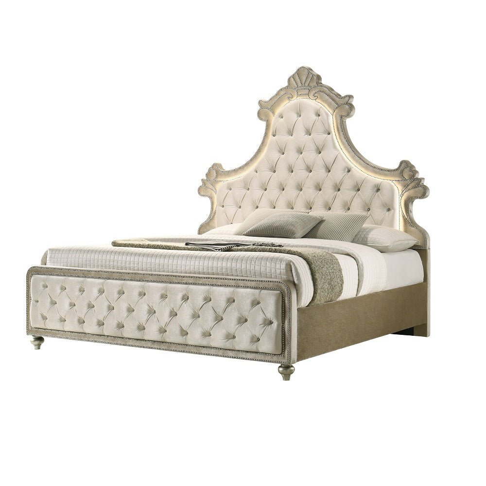 Cama tapizada Lucienne con LED